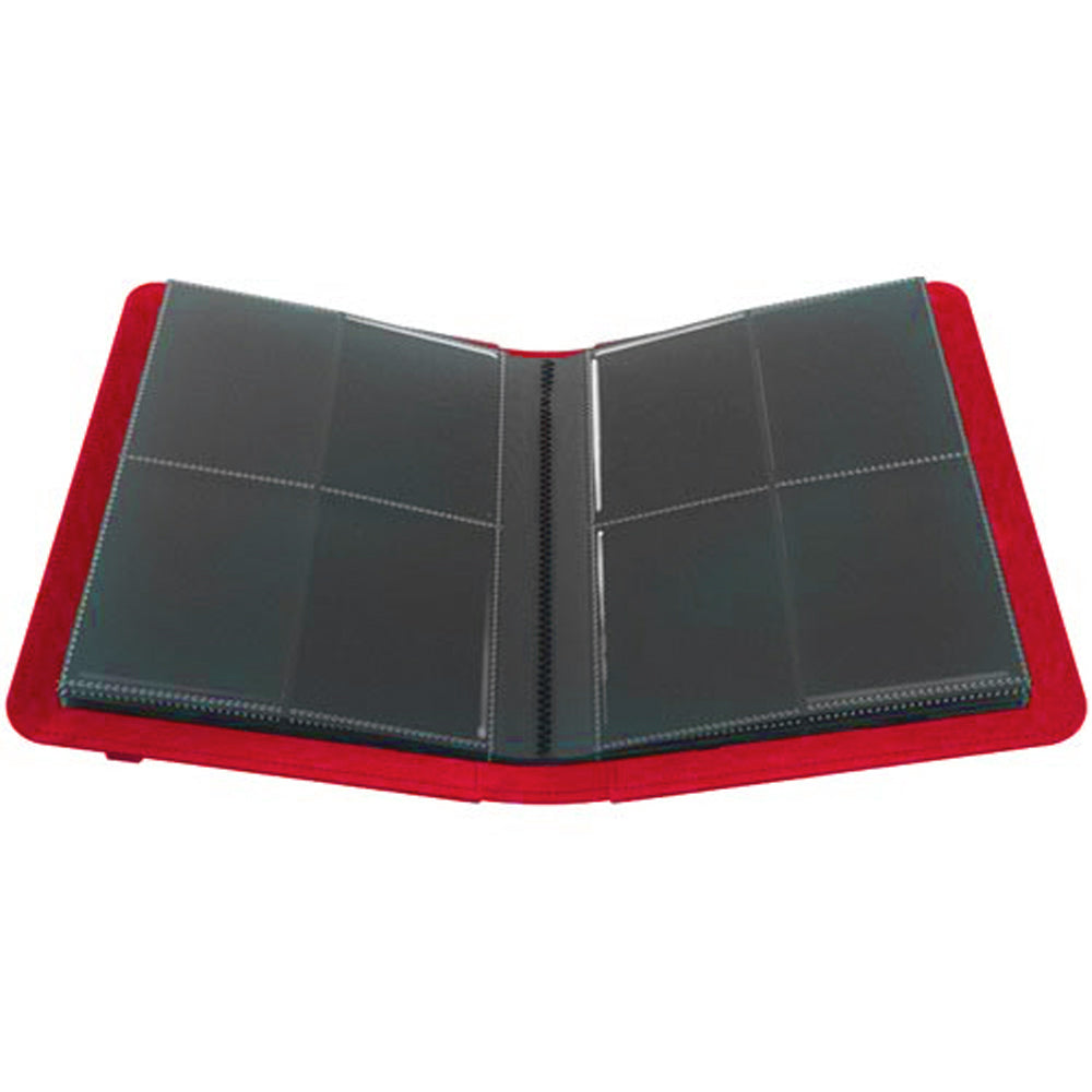 8-Pocket Binder with Elastic Strap- Red