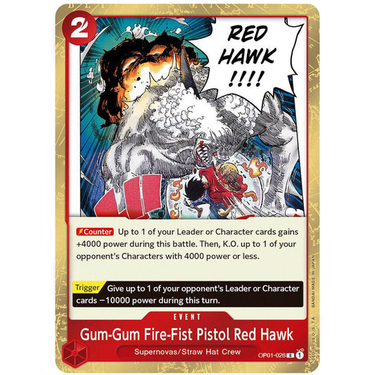 Gum-Gum Fire-Fist Pistol Red Hawk - OP01-026