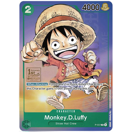 Monkey.D.Luffy (037) (1st Anniversary Tournament) - One Piece Promotion Cards